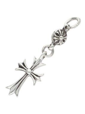 Chrome Hearts Tny CH Crs 1 Ball Tiny Ch Cross Silver Necklace Top